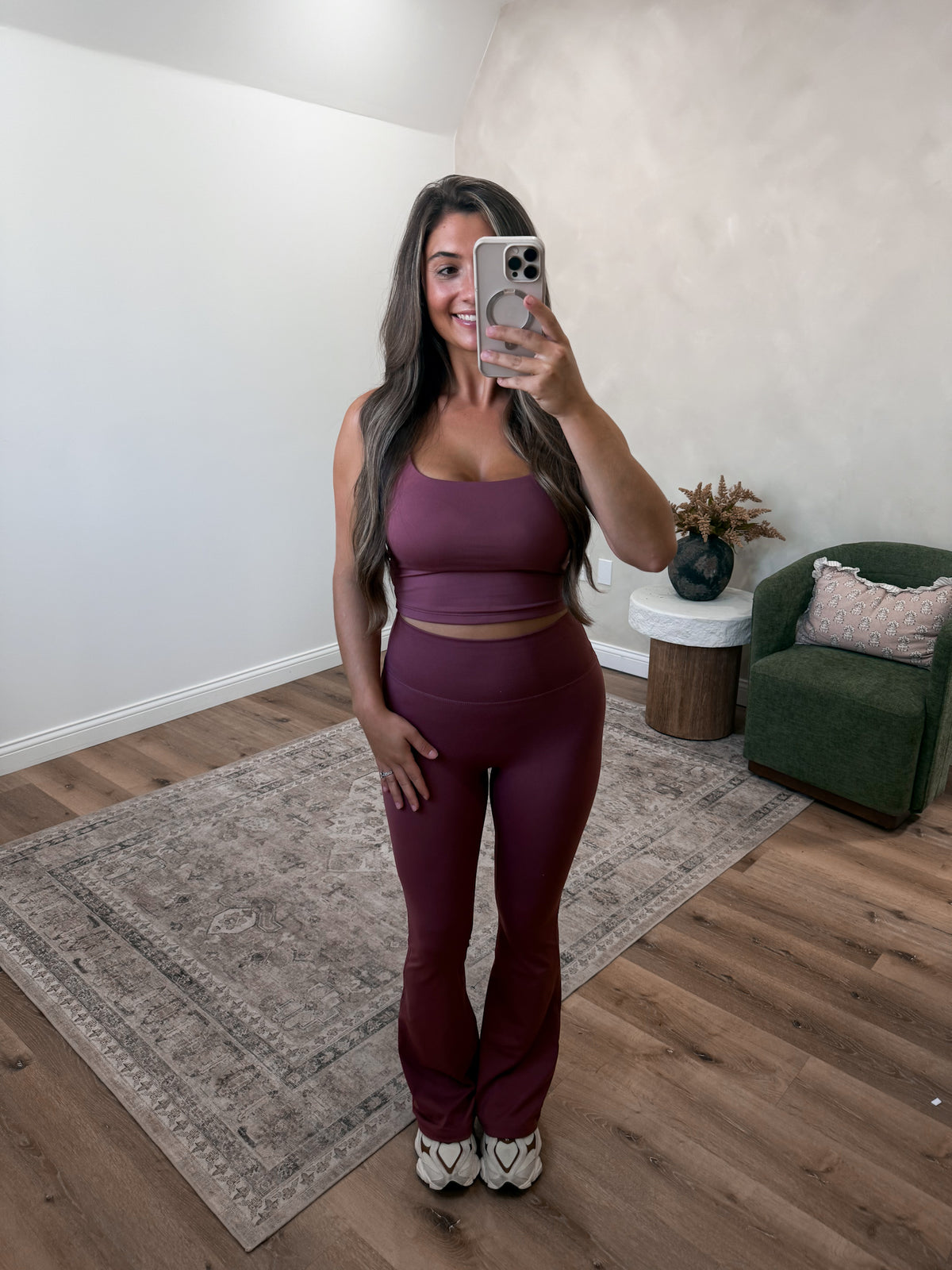 Velocity Flare Leggings - rosewood