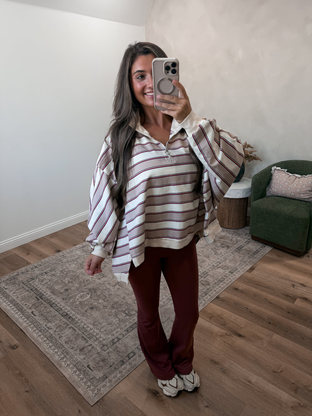 Trackline Half Zip Pullover - taupe
