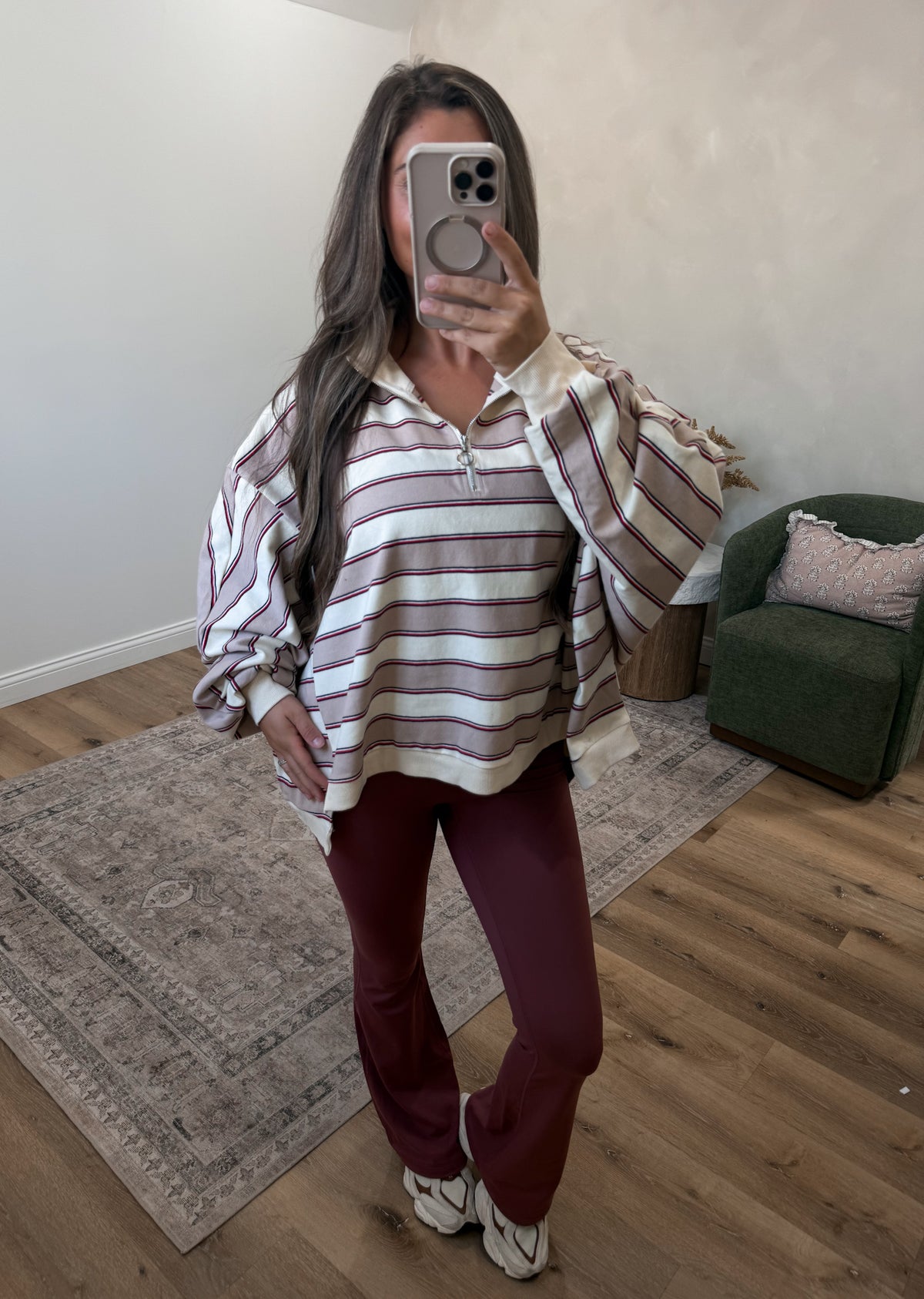Trackline Half Zip Pullover - taupe