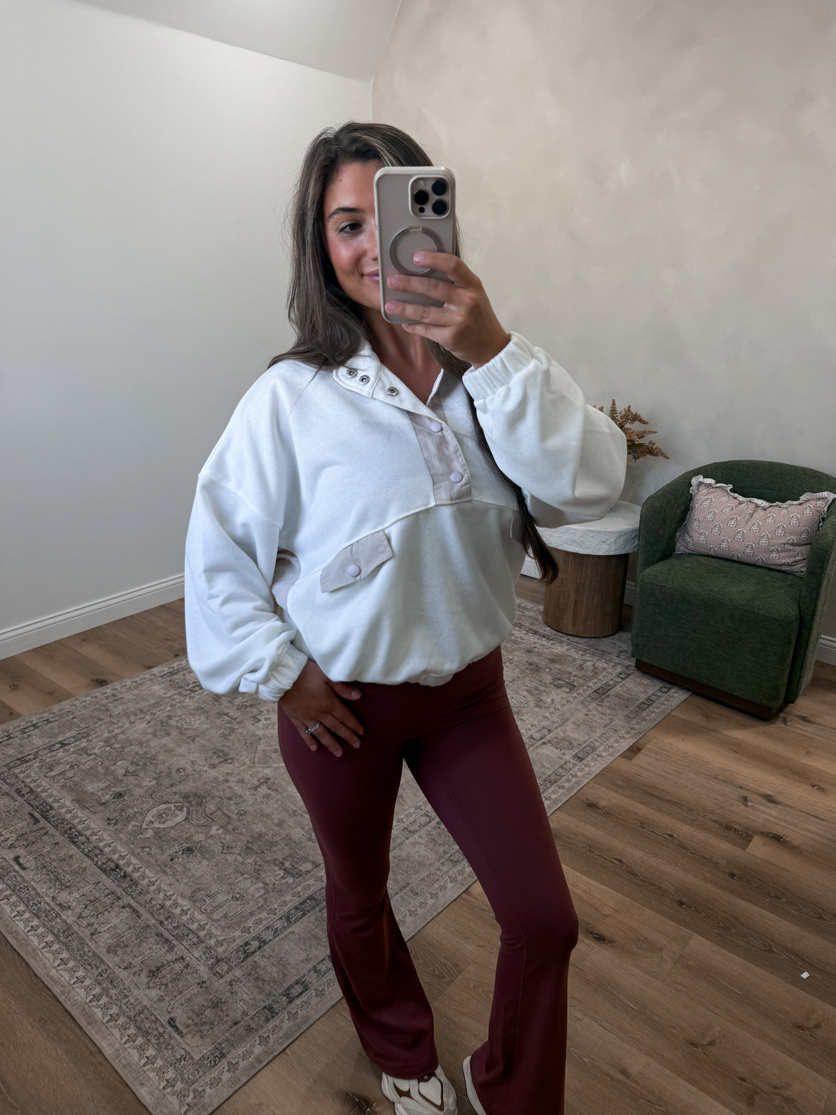 Tempo Contrast Pullover - off white