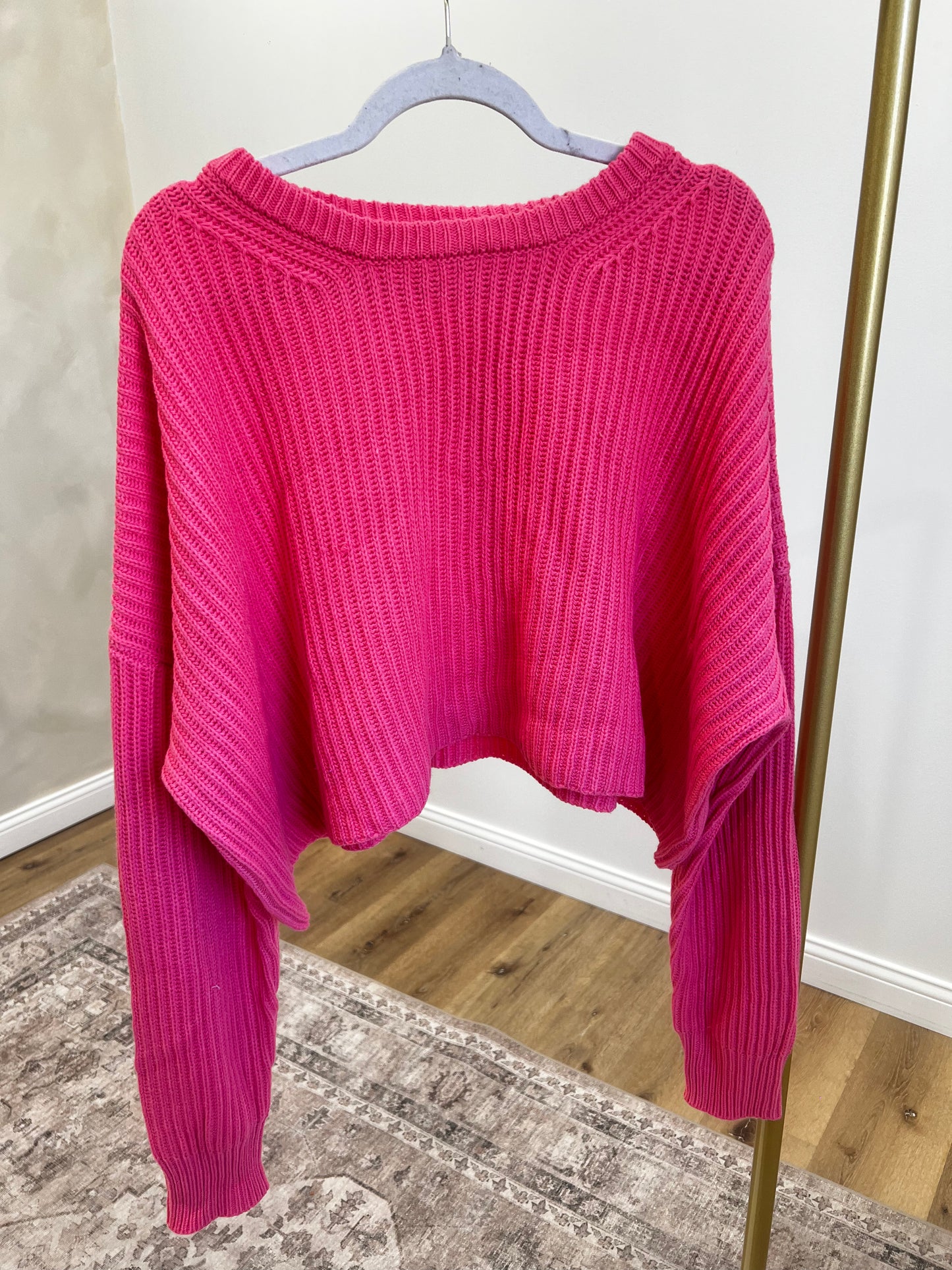 Pink Crop Sweater