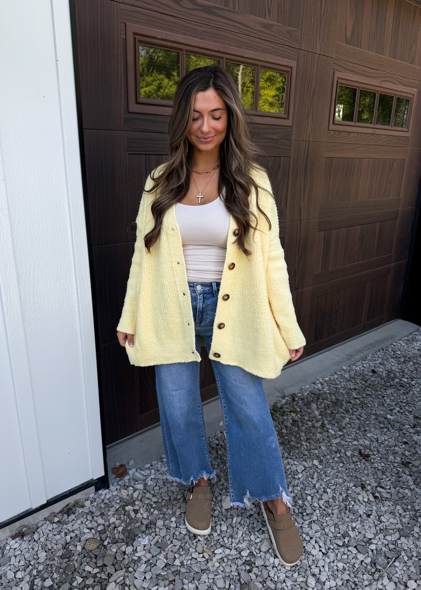 Daisy Barefoot Cozy Sweater- Butter yellow