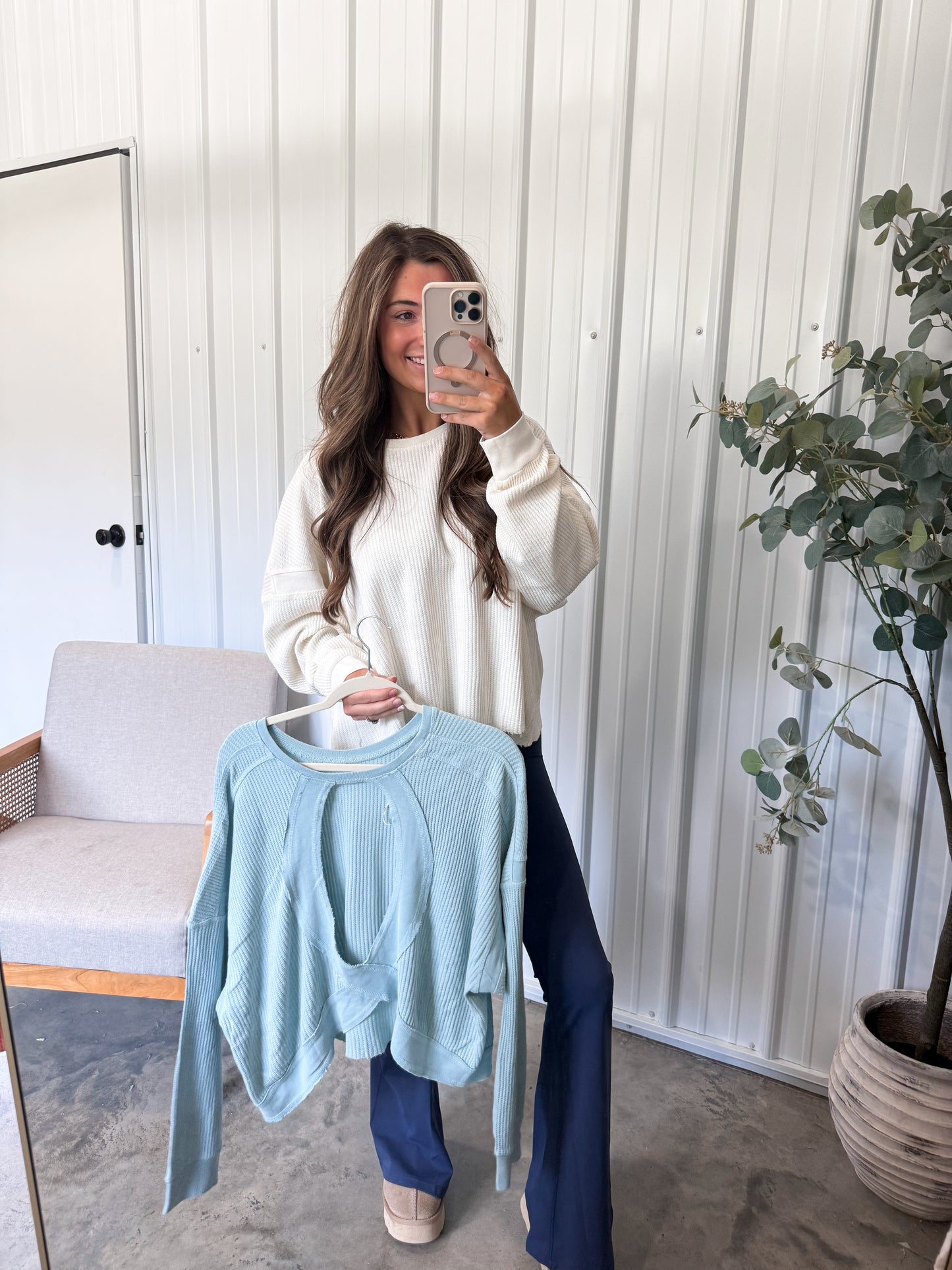 Olivia Open Back Pullover- 2 colors