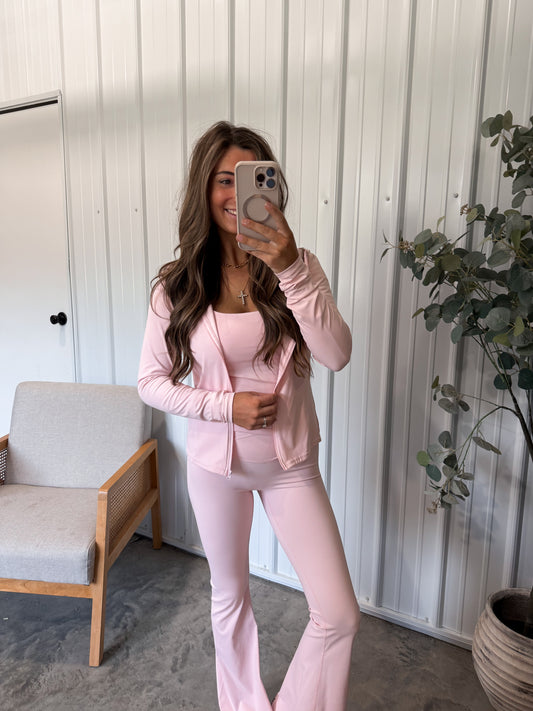 Hooded Defined Jacket- pink