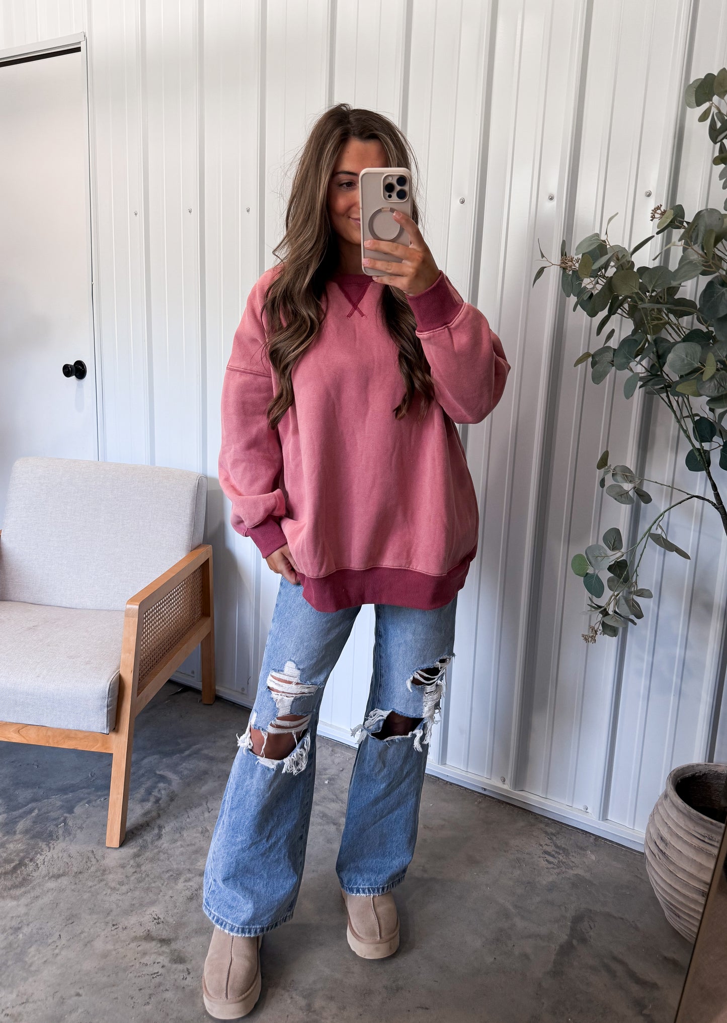 Vintage Berry Oversized Pullover