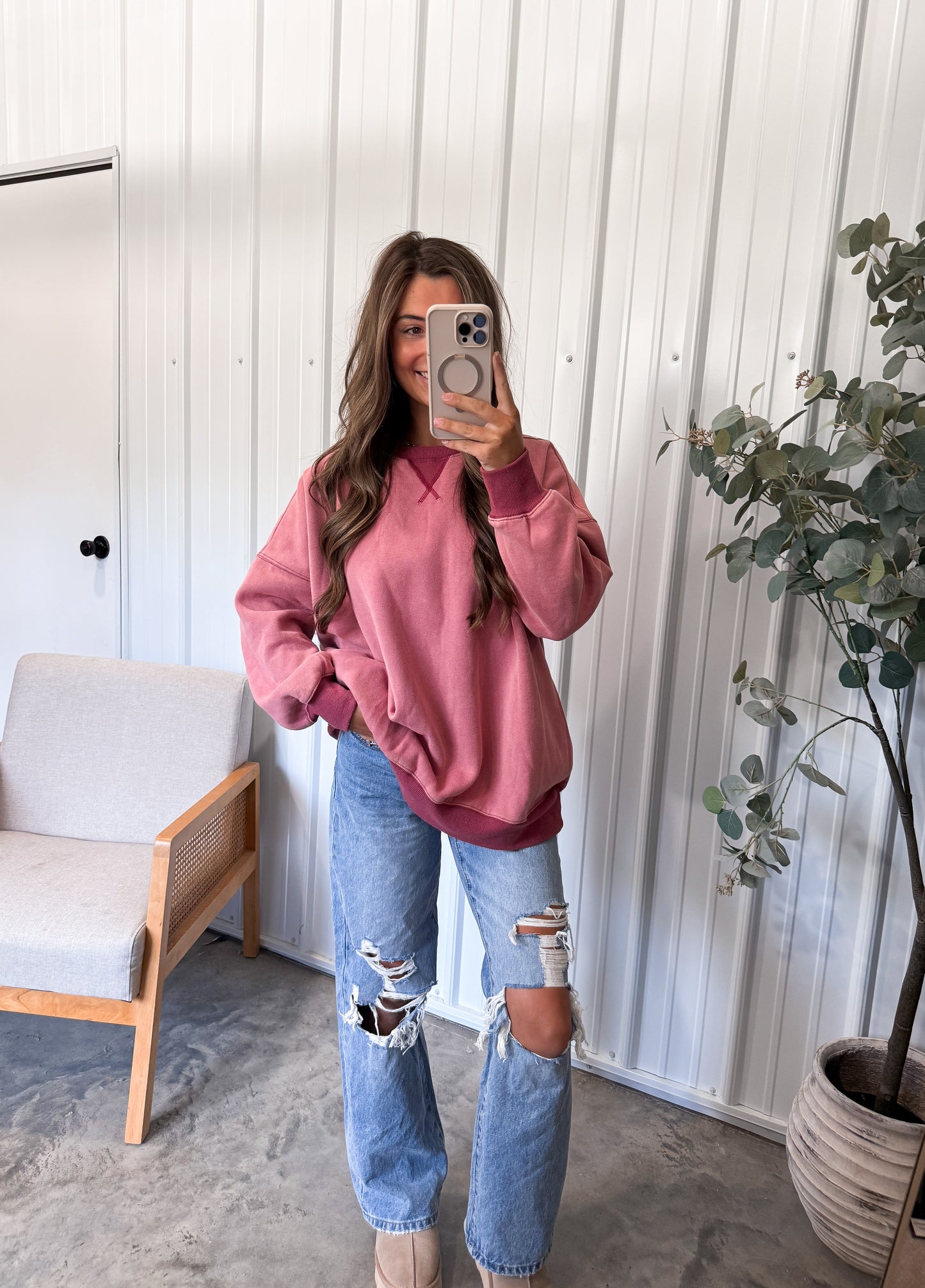 Vintage Berry Oversized Pullover