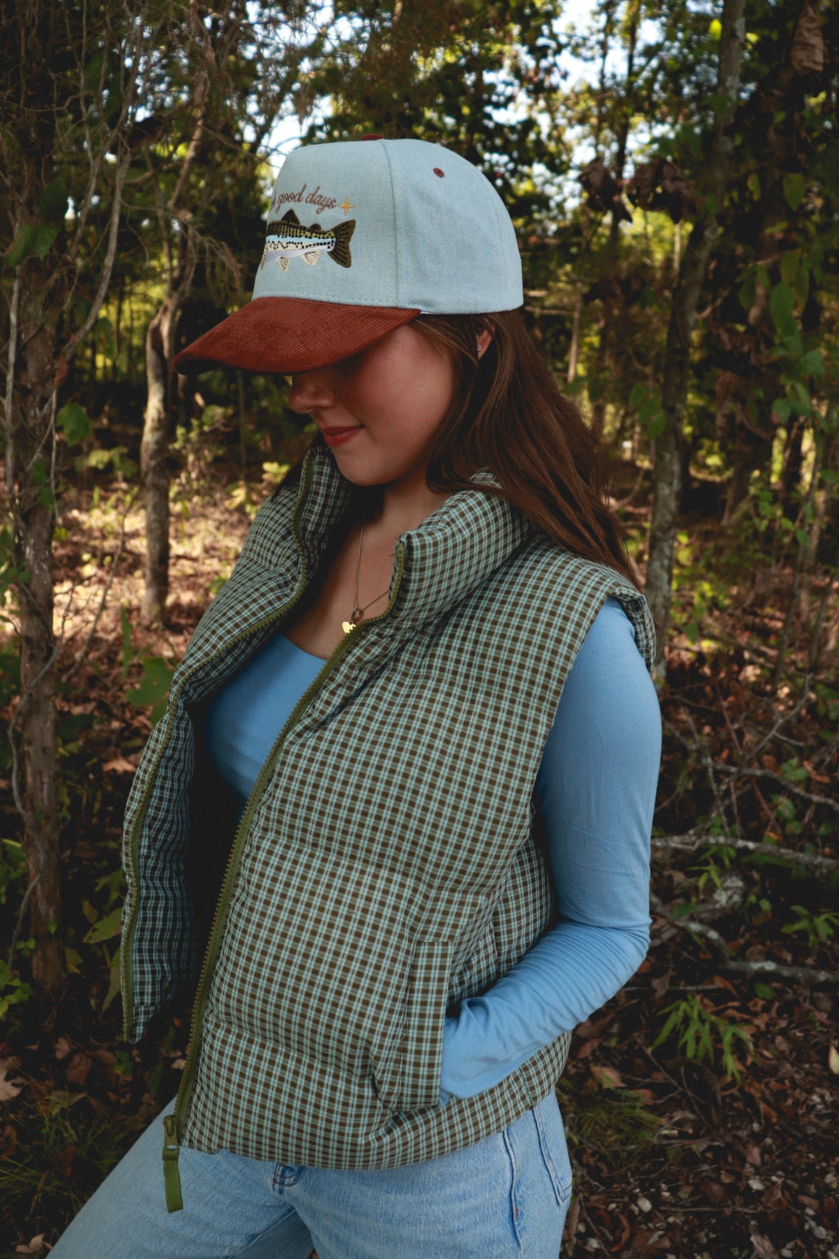 Catch Good Days Trout Hat - denim/chocolate