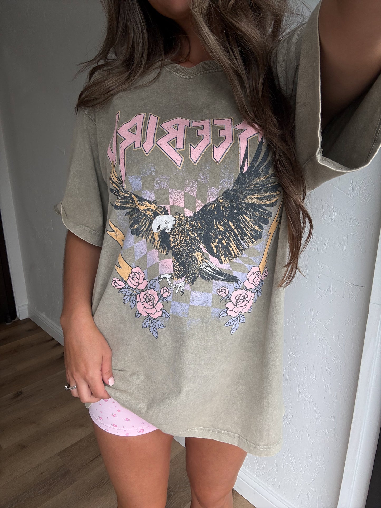 Free Bird Eagle Graphic Tee - mocha