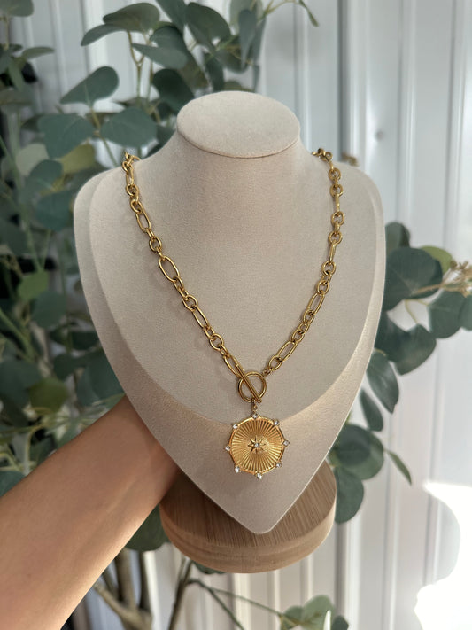 Sunburst Diamond Chain Necklace- Waterproof