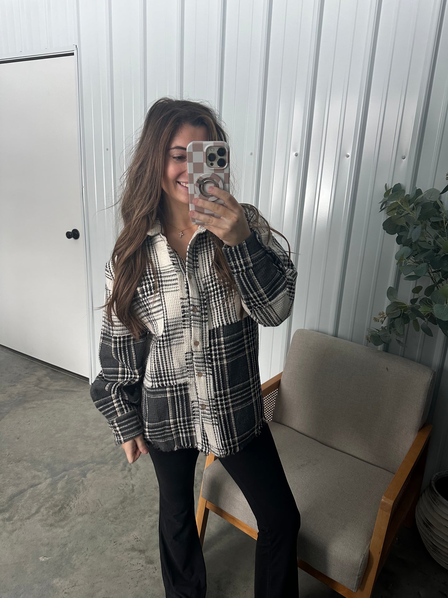 London Oversized Shacket- Black/White