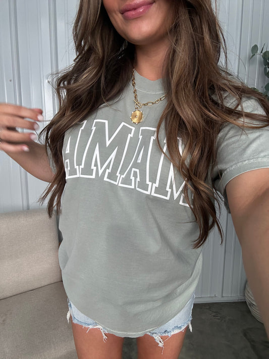 Neutral Mama Tee- Sage