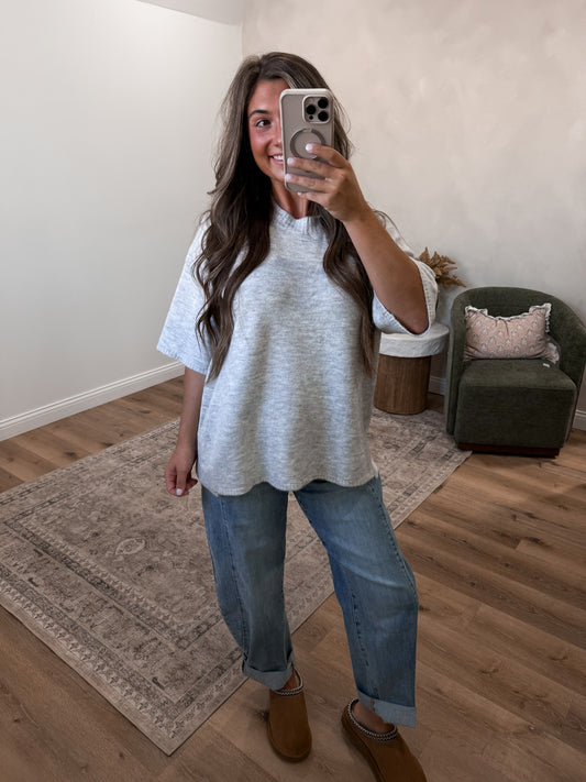 Cozy Collected Oversized Sweater tee - bone
