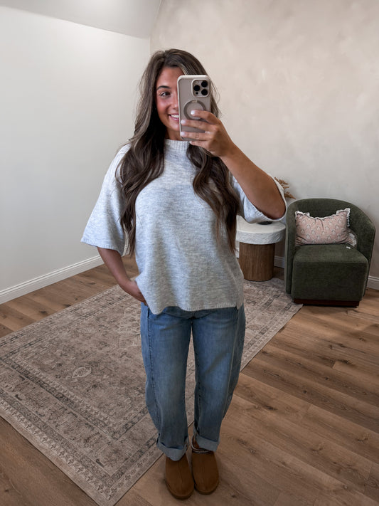 Cozy Collected Oversized Sweater tee - bone
