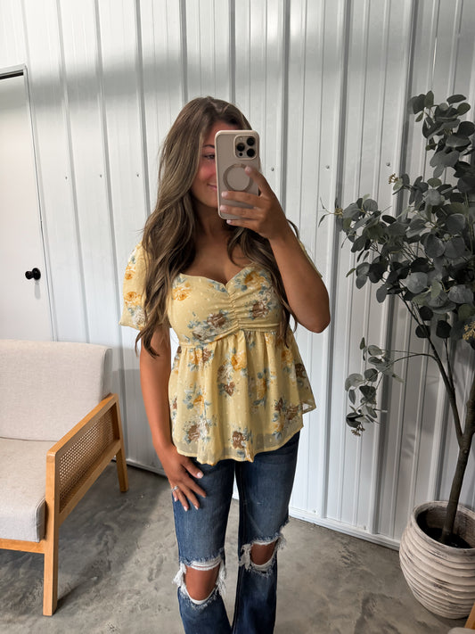 Sunshine Sweetheart Peplum Top