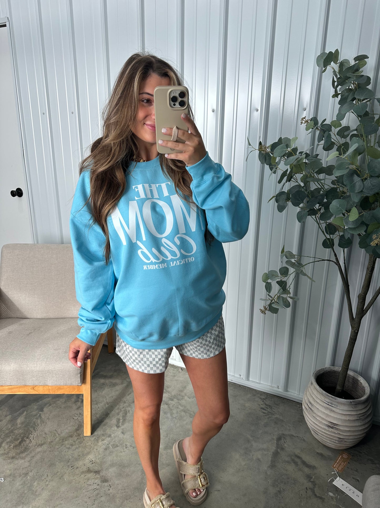 "The Mom Club" Crew- Sky Blue