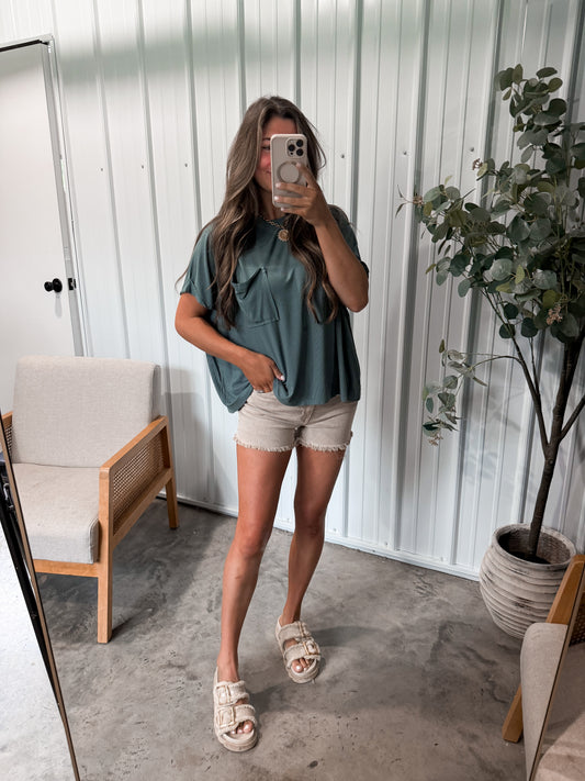 Acid Washed Denim Shorts- 2 colors