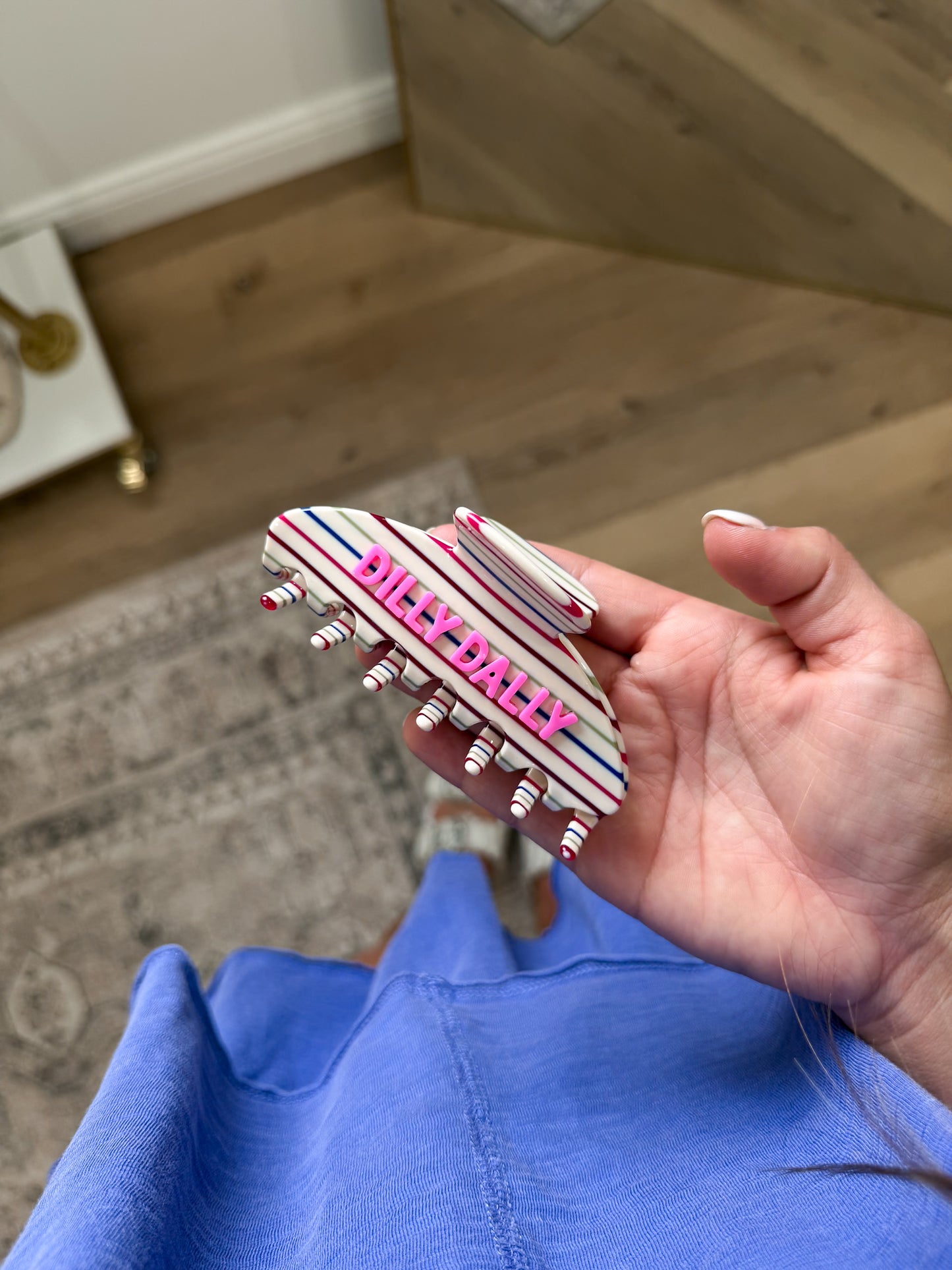 Dilly Dally Striped Claw Clip - multi stripe