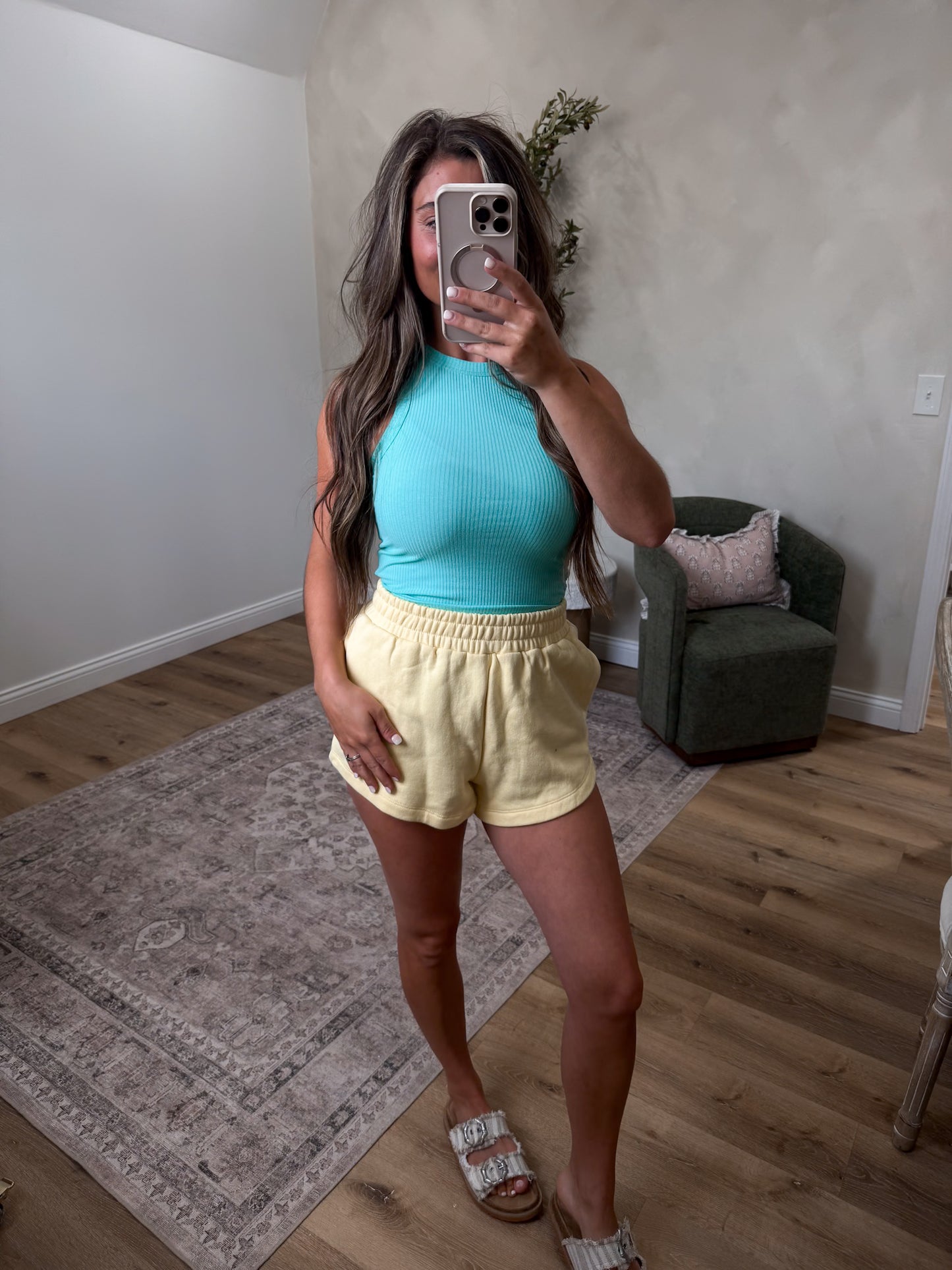 Nicole Ribbed Tank - mint