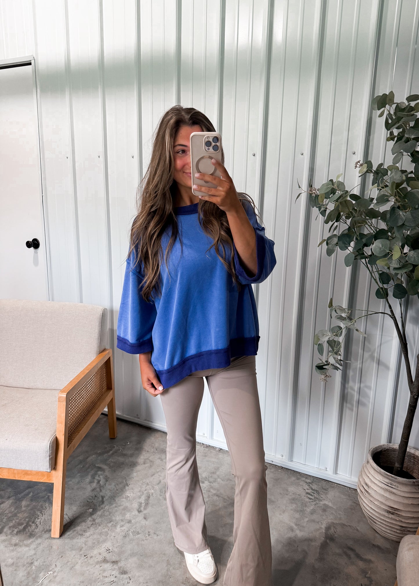 Contrast Trim Boxy Tee- 2 colors