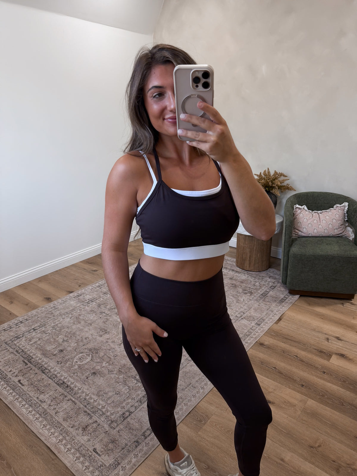 Rhythm Double Lined Sports Bra - coffee bean