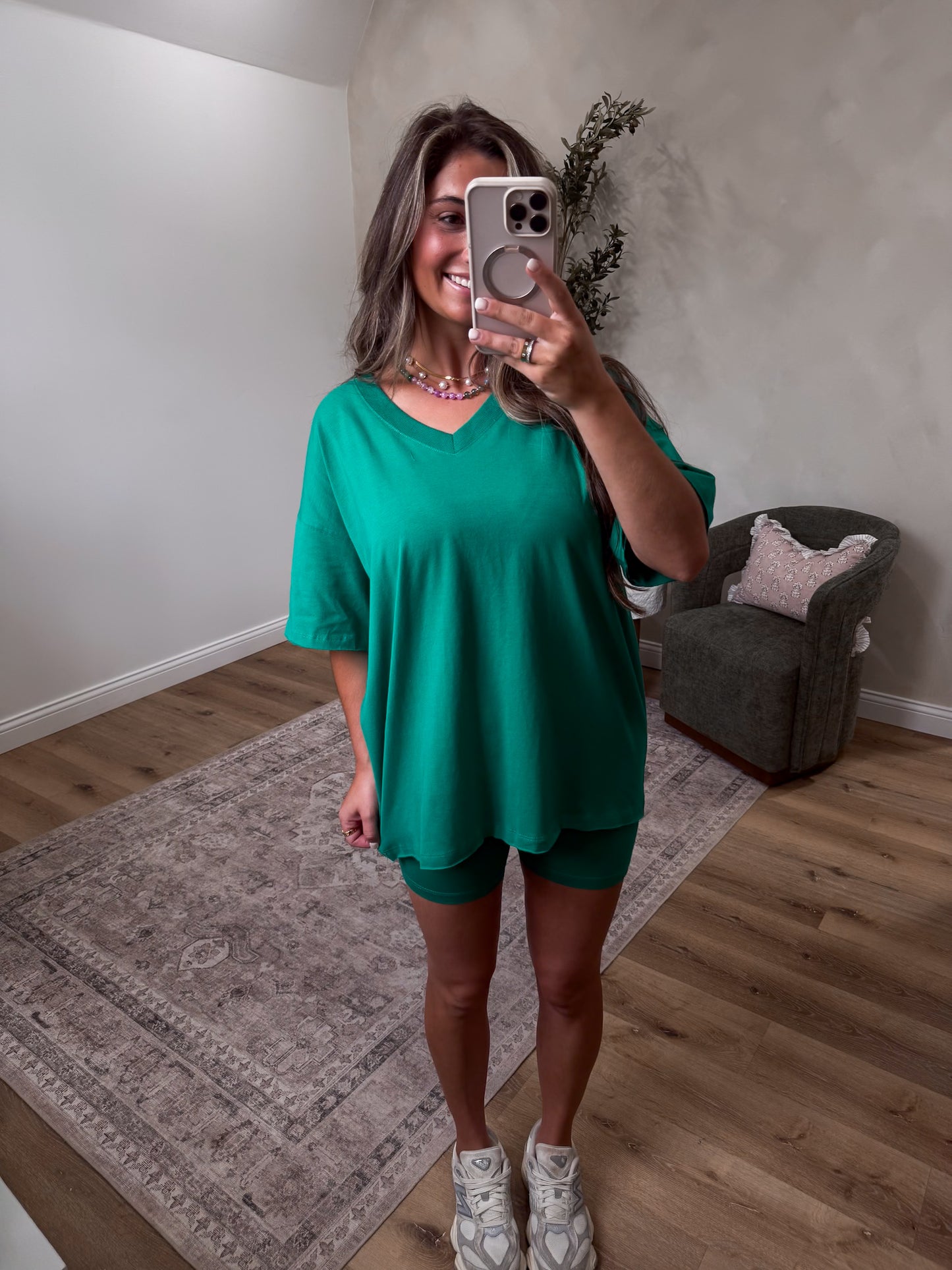 Comfort Zone Biker Shorts Set - kelly green