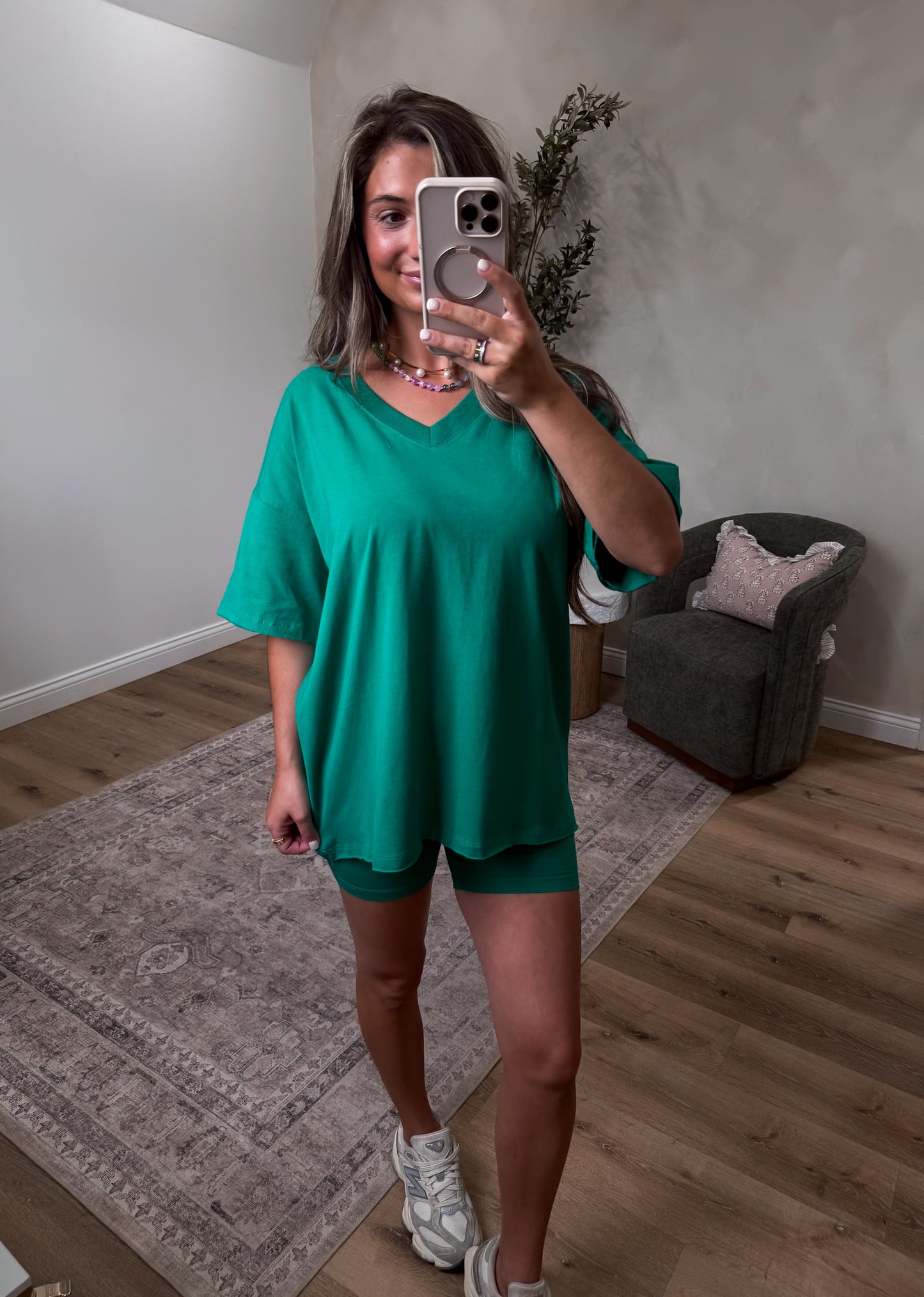 Comfort Zone Biker Shorts Set - kelly green