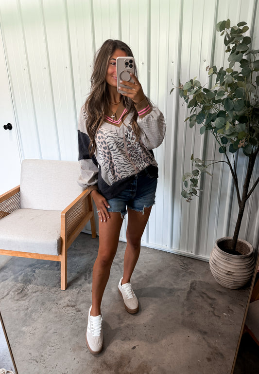 Miranda Mixed Animal Print Pullover