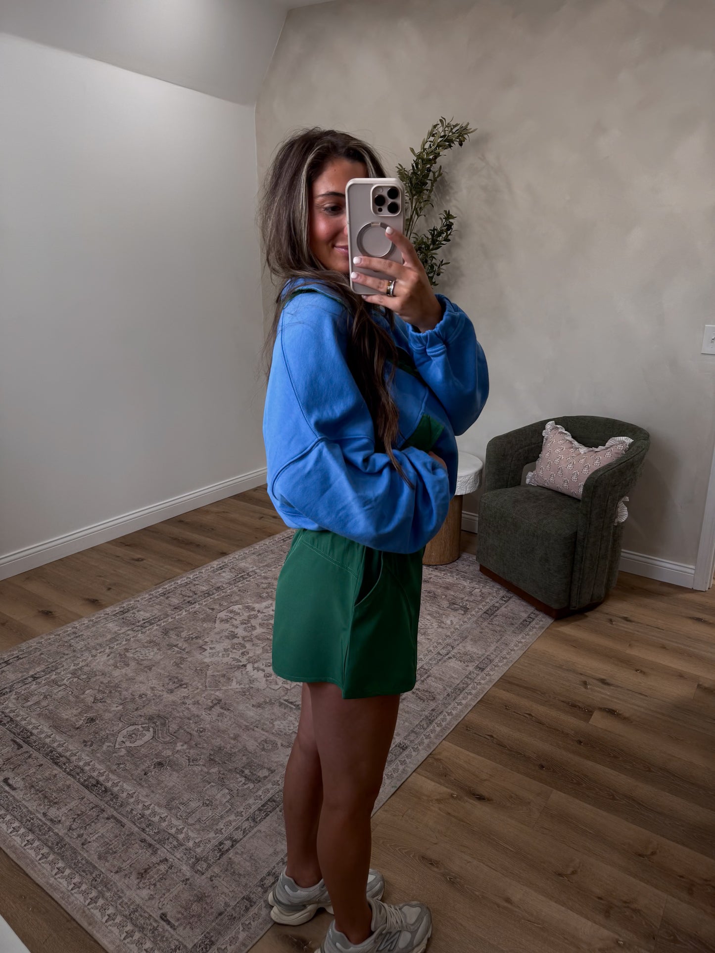 Breezy Babe French Terry Set - aqua/dark green