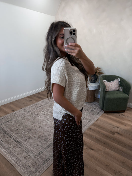 Everyday Knit Tee - heathered beige