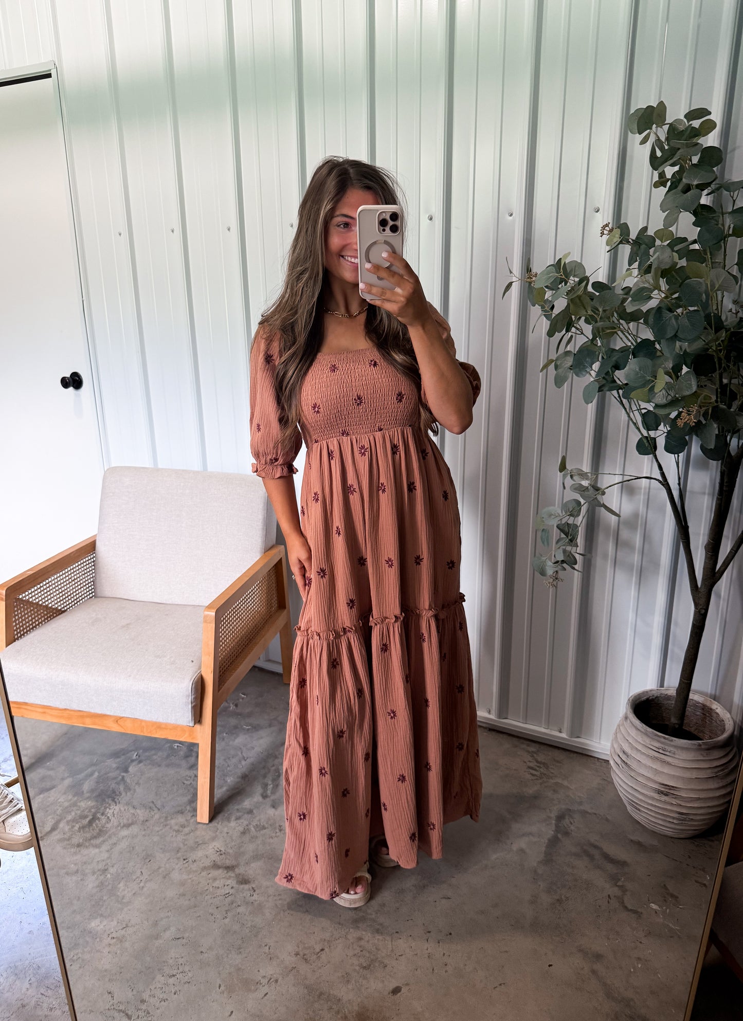 Aurora Gauze Maxi Dress - Mocha