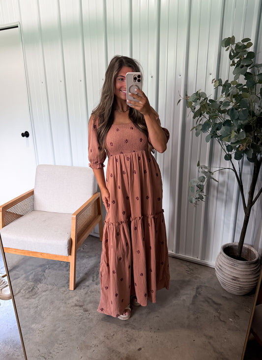 Aurora Gauze Maxi Dress - Mocha