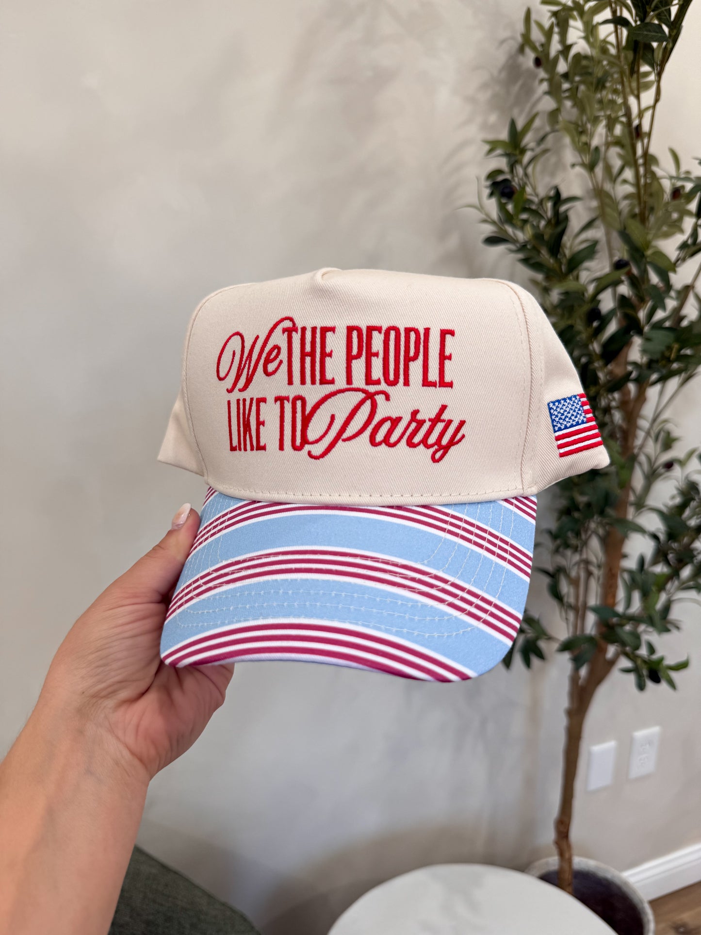 We The People Like To Party Striped Hat - americana stripe