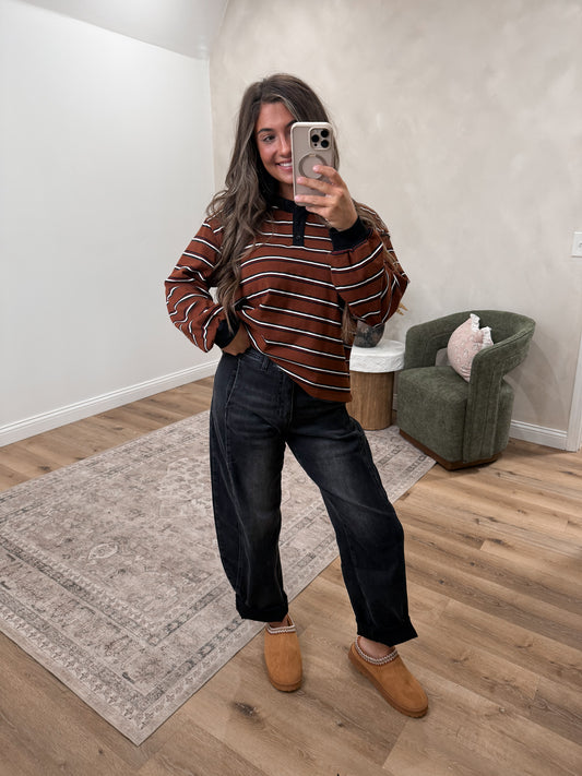 Tori Tummy Control Stretch slight barrel Jeans - black denim *PREORDER FOR 11/25
