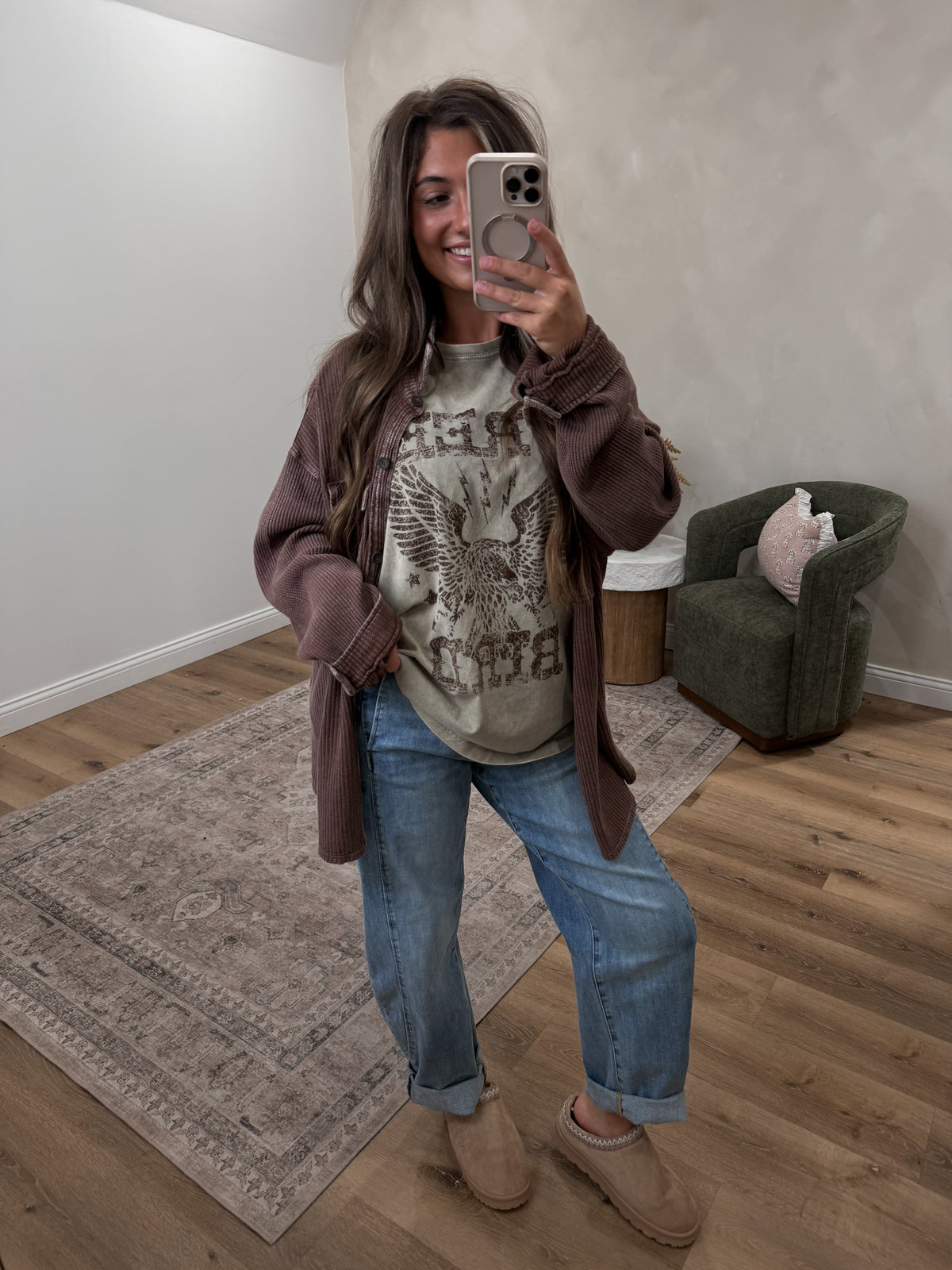 Free Bird Vintage Washed Graphic - mocha