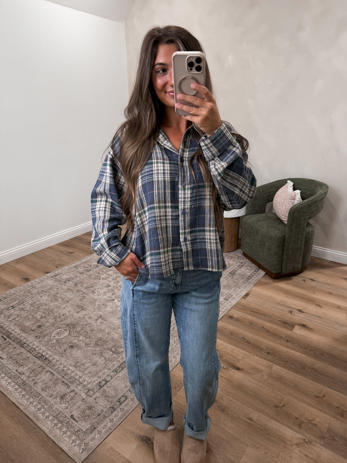 Demi Plaid Flannel - blue