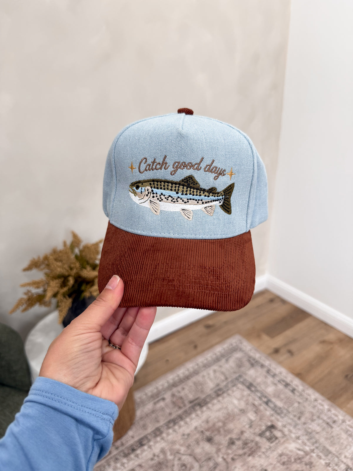 Catch Good Days Trout Hat - denim/chocolate