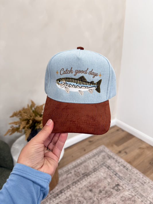 Catch Good Days Trout Hat - denim/chocolate