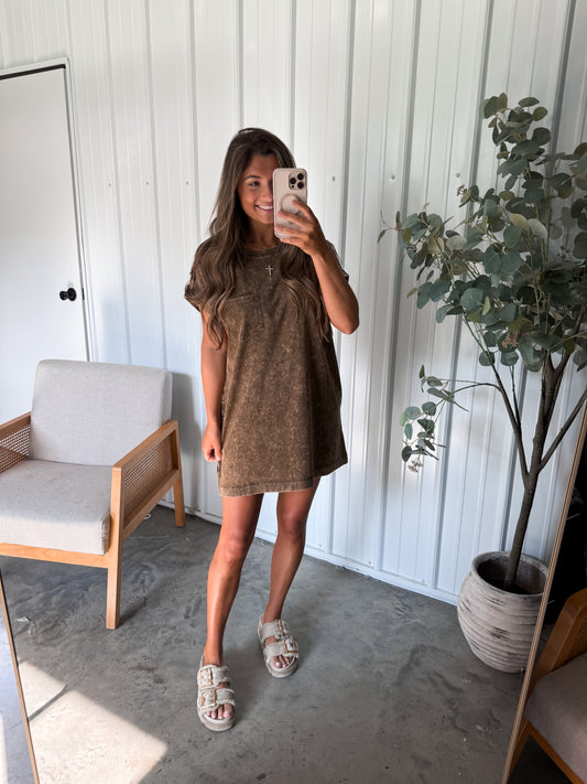 Everyday Tshirt Dress- Brown