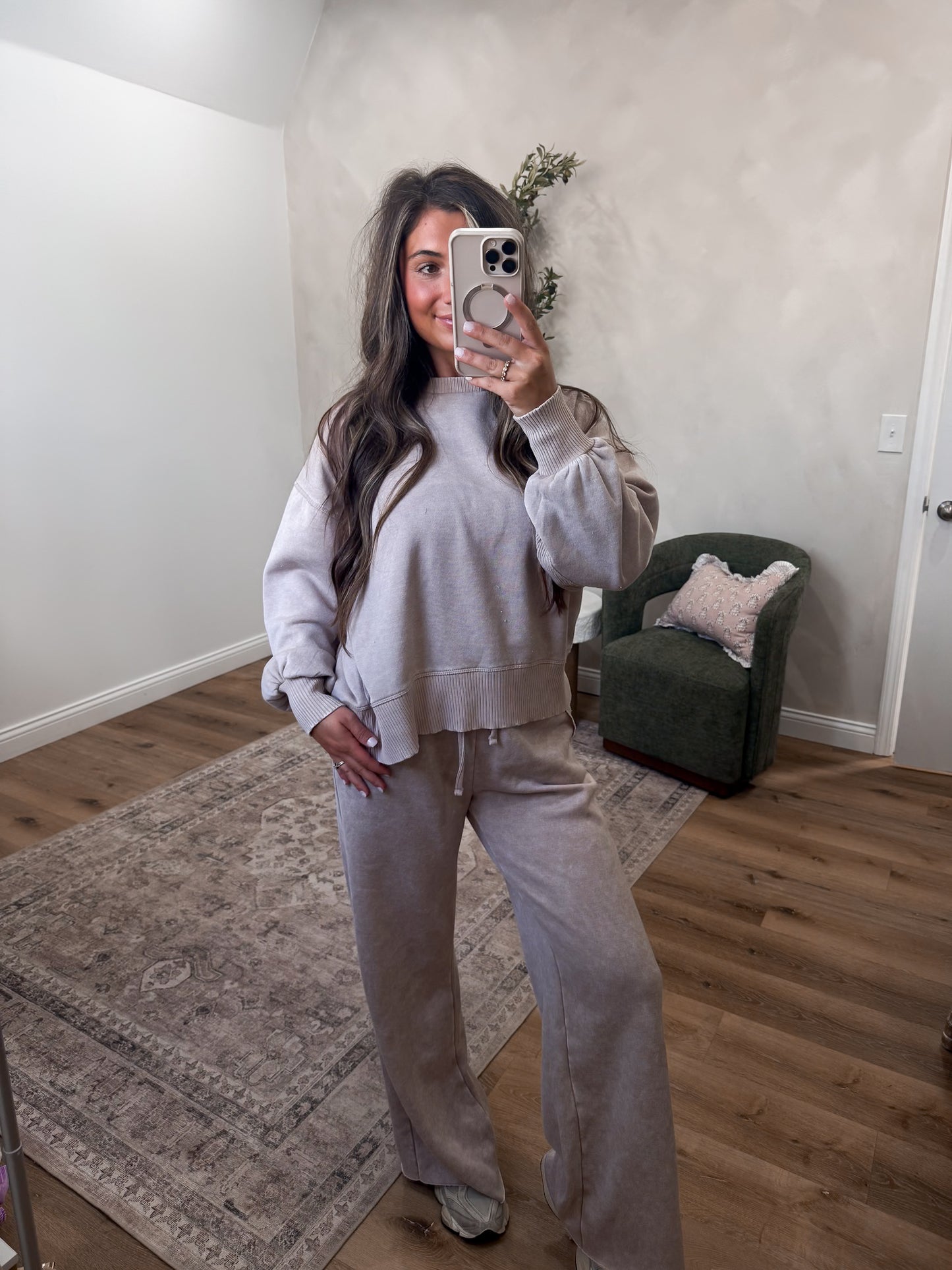 Libby Washed Oversized Pullover - ash mocha