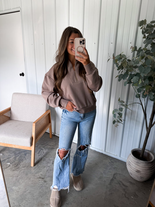 Scuba Half-Zip Pullover - Cocoa