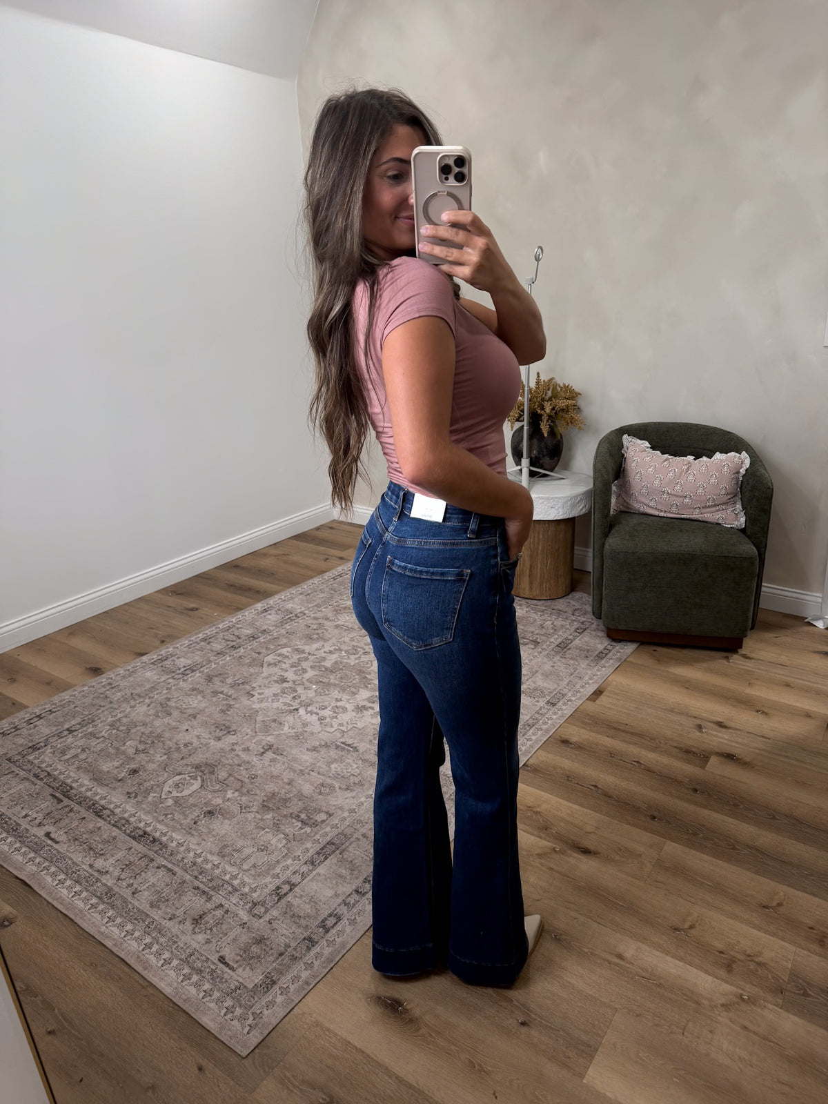 Emerson Tummy Control Flare Jeans - dark