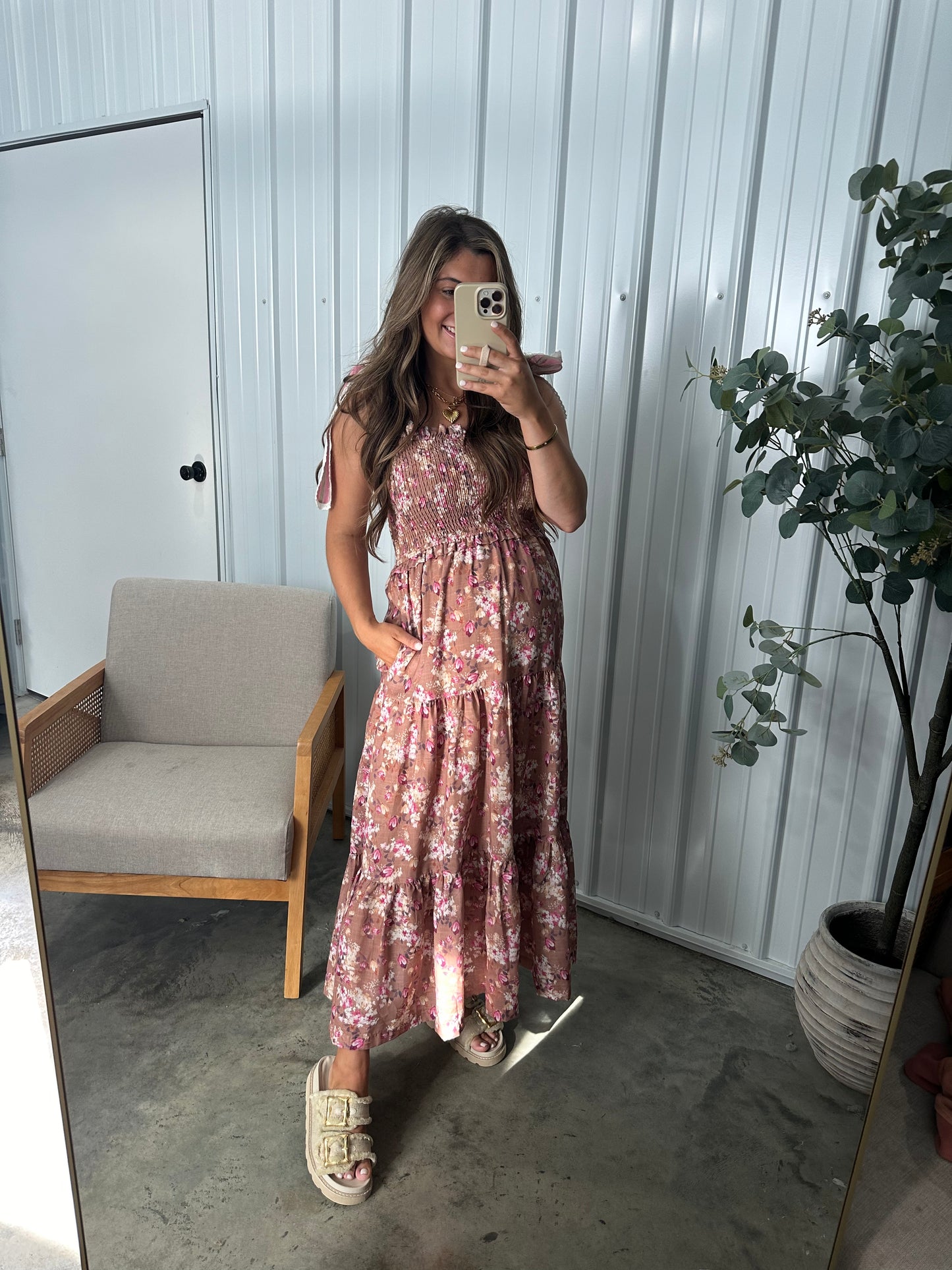 Pink Latte Floral Maxi Dress