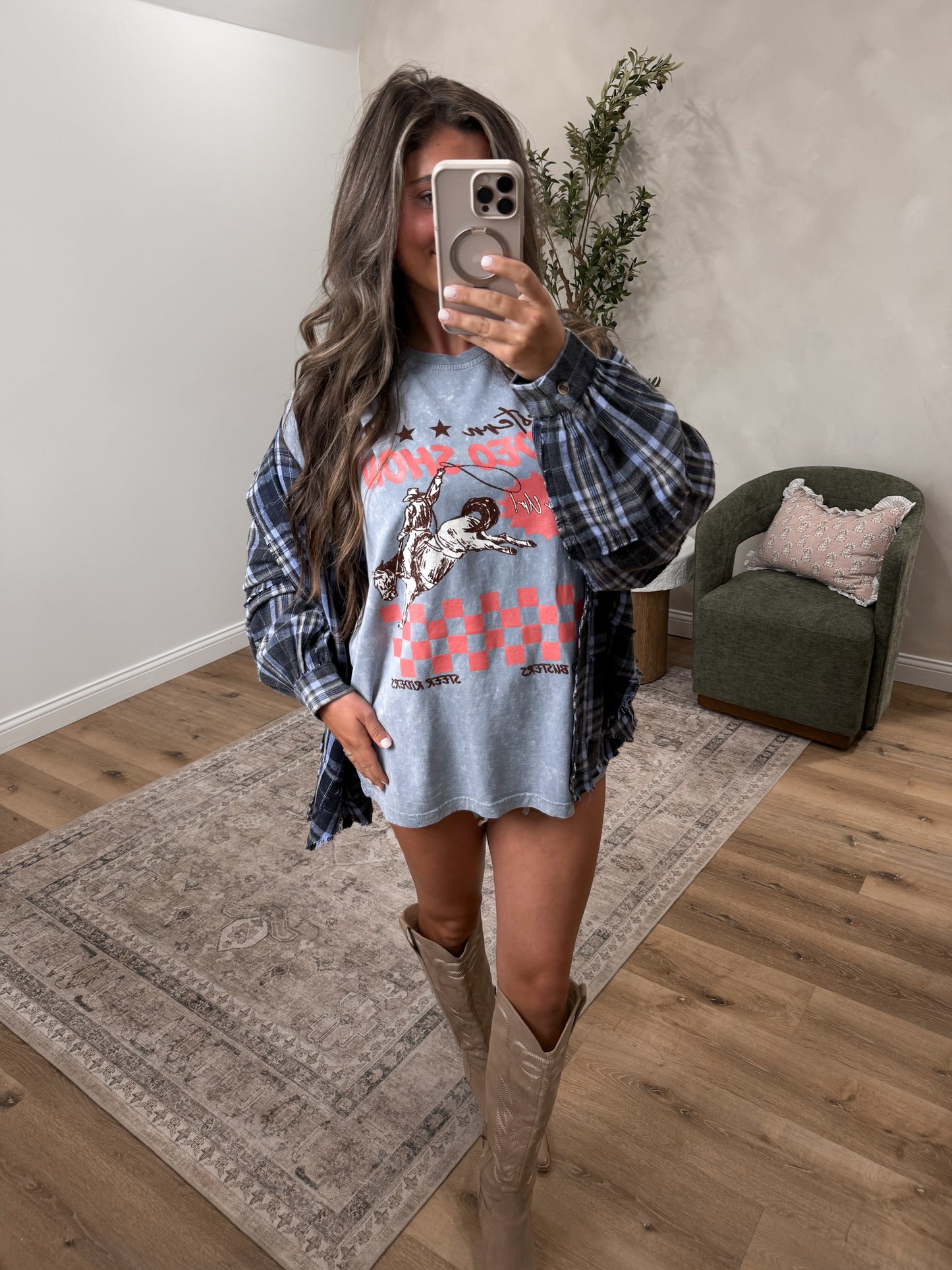 Western Rodeo Show Vintage Tee - denim