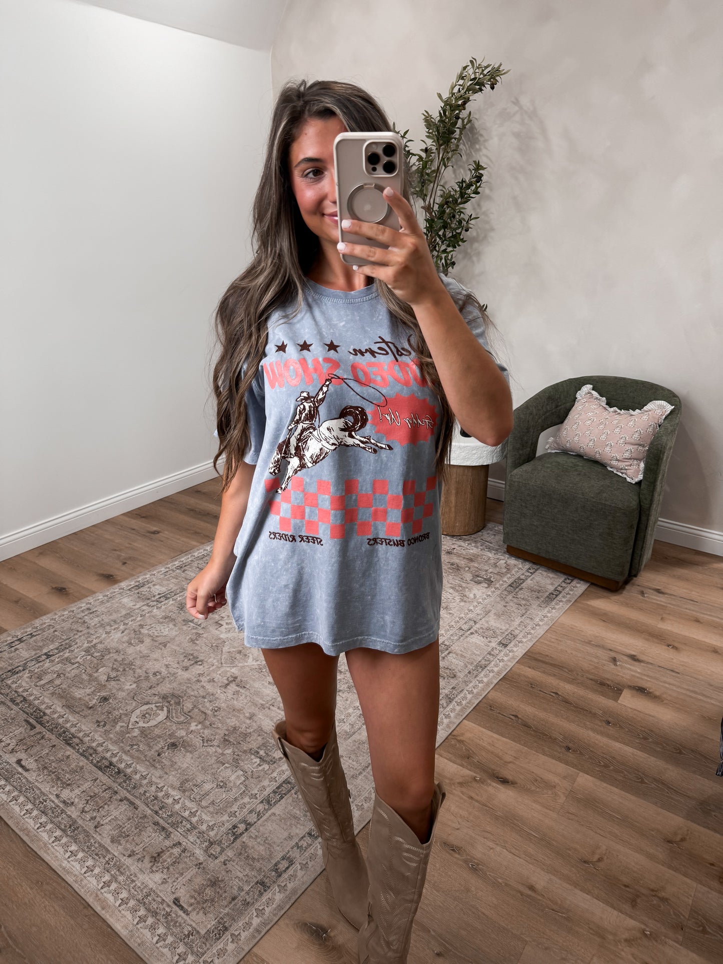 Western Rodeo Show Vintage Tee - denim