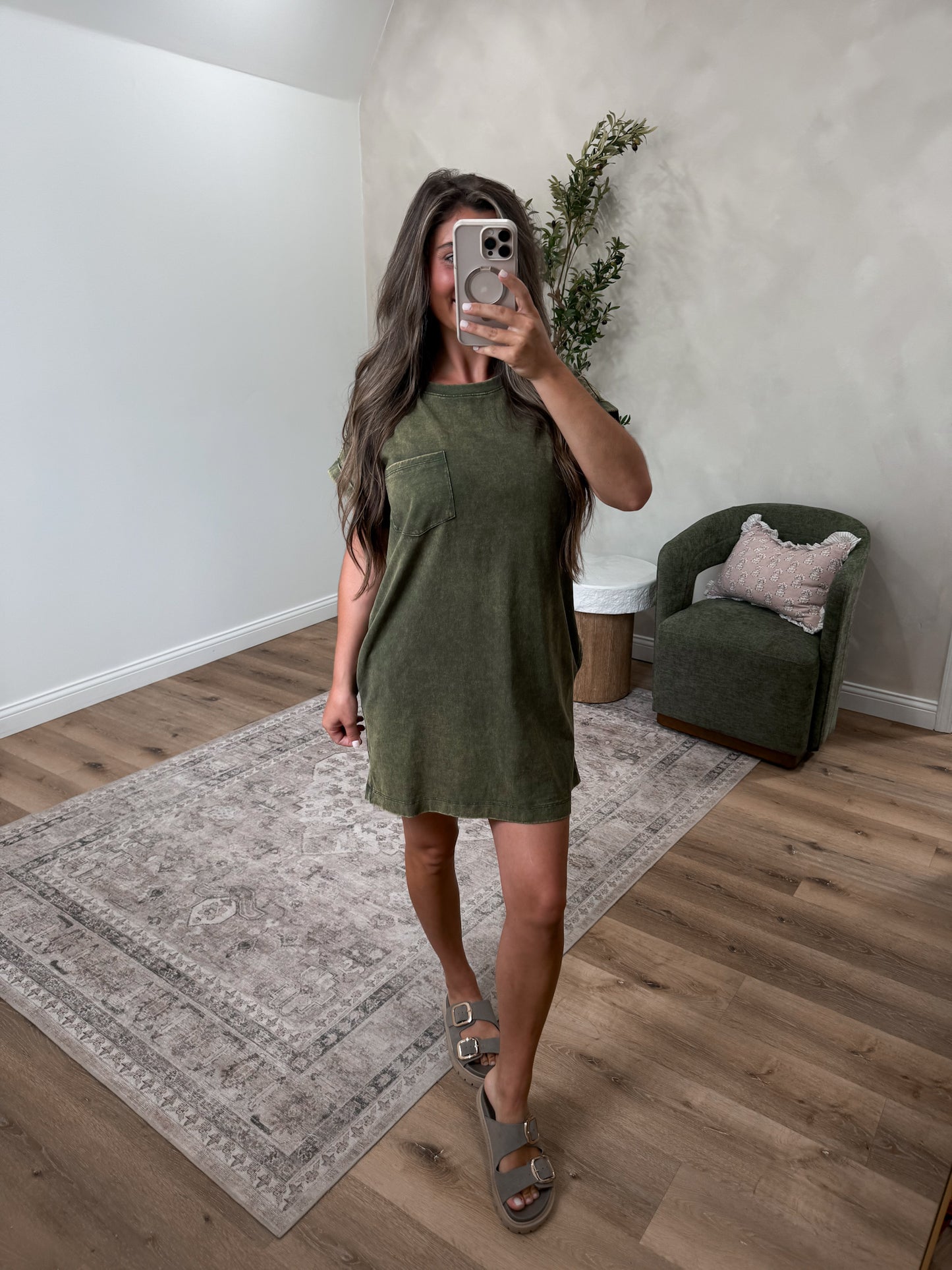 Everyday Tshirt Dress - army green