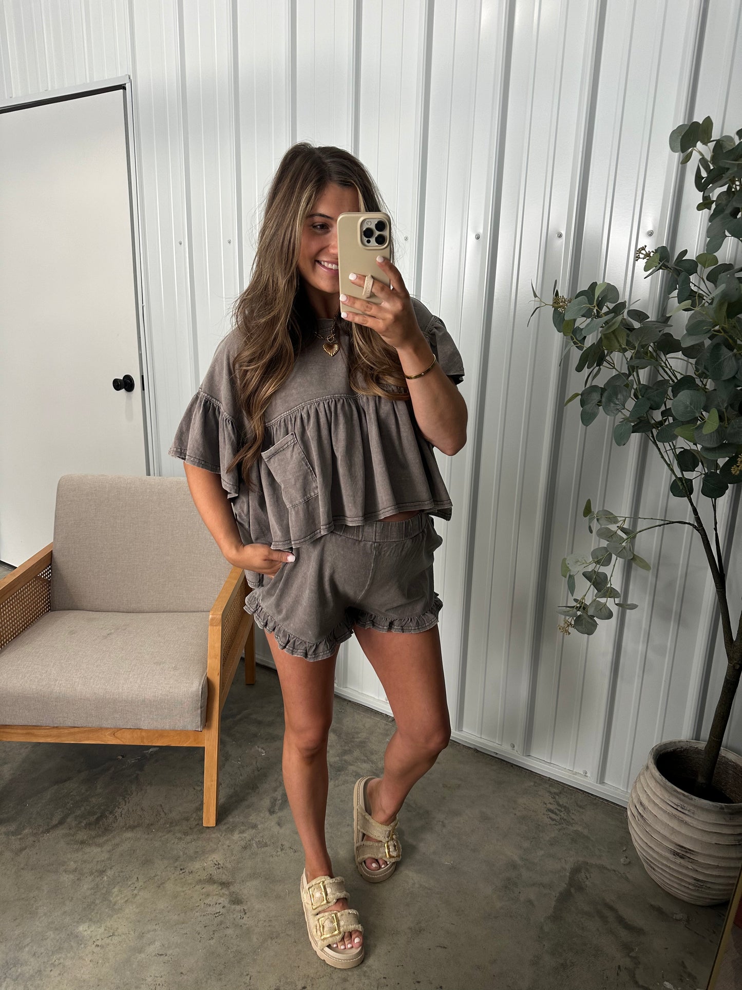 Maisy Flare Set- Washed Black