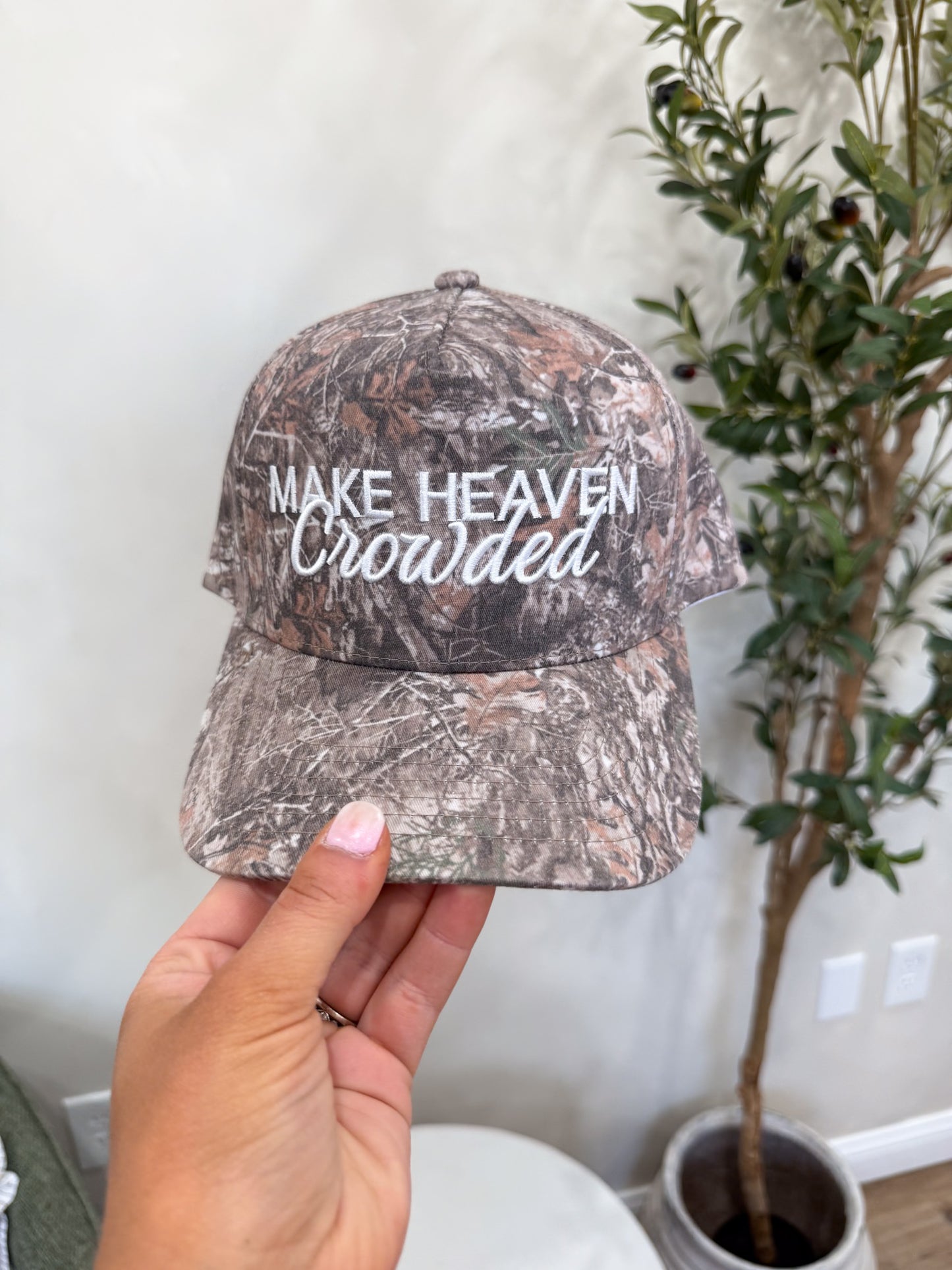 Make Heaven Crowded Trucker Hat - camo