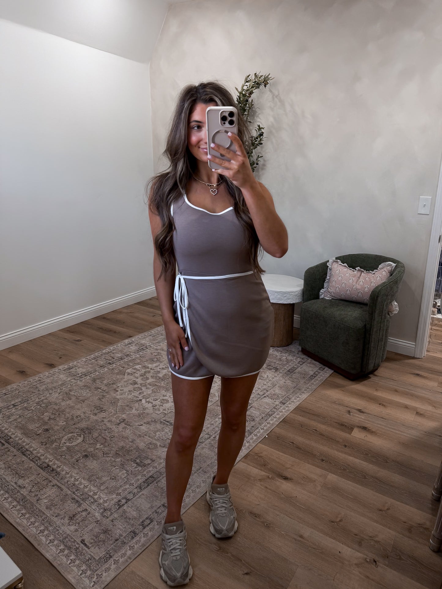 Mila Motion Scuba Active Mini Dress - cocoa