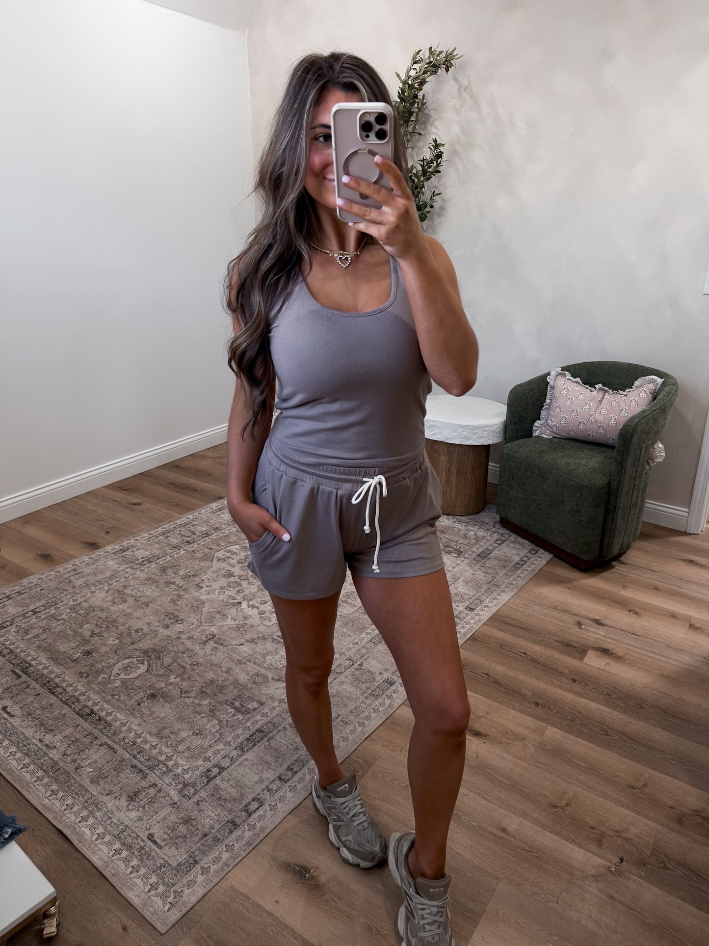 Cozy Club Brushed Hacci Lounge Set - taupe
