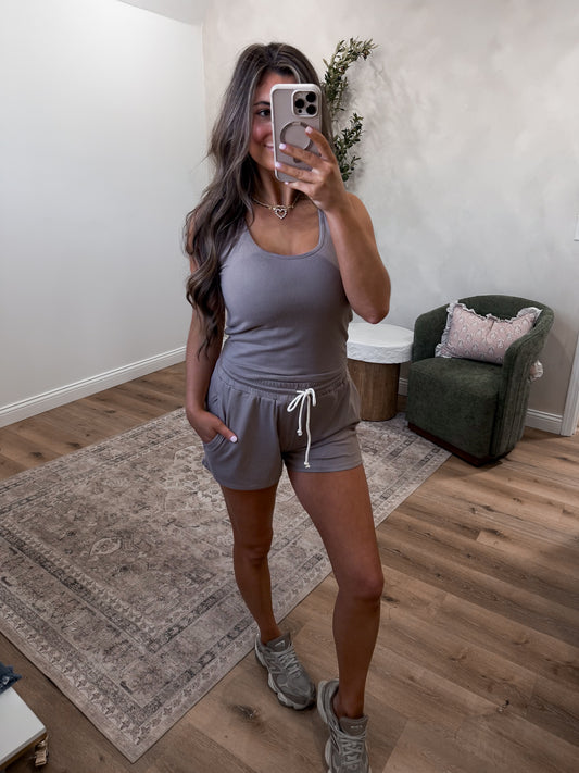 Cozy Club Brushed Hacci Lounge Set - taupe
